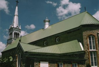 church with standing seam metal roof